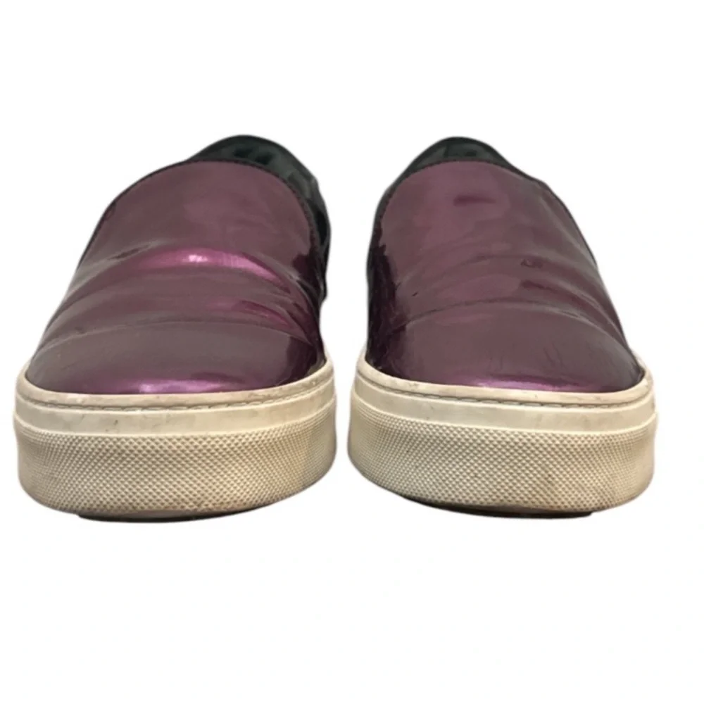 Authentic Celine Paris luxury designer metallic leather platform sneakers sz 7 - Picture 4 of 11